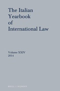 Cover: Italian Yearbook of International Law 24 (2014) - Martinus Nijhoff