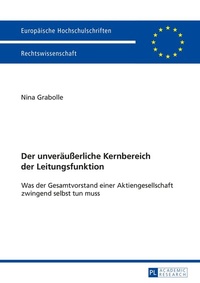 Abbildung von: Der unveräußerliche Kernbereich der Leitungsfunktion - Peter Lang Verlag