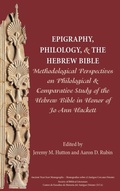 Cover: Epigraphy, Philology, and the Hebrew Bible - Society of Biblical Literature