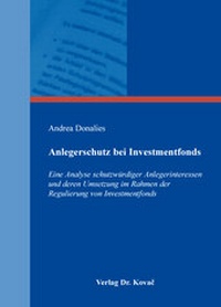 Abbildung von: Anlegerschutz bei Investmentfonds - Kovac, Dr. Verlag