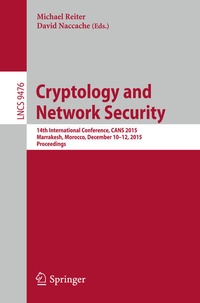 Enlarge image Cover: Cryptology and Network Security - Springer