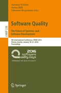 Cover: Software Quality. The Future of Systems- and Software Development - Springer