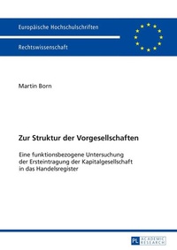 Enlarge image Cover: Zur Struktur der Vorgesellschaften - Peter Lang Verlag