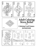 Cover: Adult Coloring Stress Relief with Calming Card Games - Quillpen Pty Ltd T/A Leaves of Gold Press