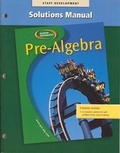 Cover: Pre-Algebra, Solutions Manual - McGraw-Hill Inc.,US