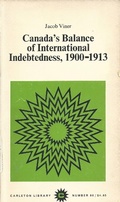 Cover: Canada's Balance of International Indebtedness, 1900-1913 - McGill-Queen's University Press