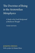 Cover: The Doctrine of Being in the Aristotelian Metaphysics - Pontifical Institute of Mediaeval Studies