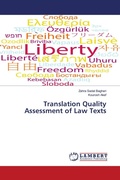 Cover: Translation Quality Assessment of Law Texts - LAP Lambert Academic Publishing