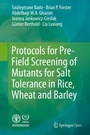 Cover: Protocols for Pre-Field Screening of Mutants for Salt Tolerance in Rice, Wheat and Barley - Springer