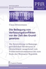 Bild: Die Beilegung von Verfassungskonflikten vor der Zeit des Grundgesetzes - Frank & Timme
