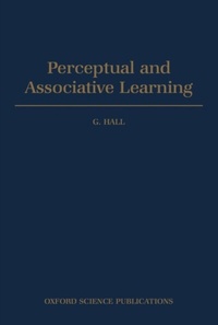 Enlarge image Cover: Perceptual and Associative Learning - OUP eBook