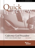 Cover: Quick Review of California Civil Procedure - West Academic Press
