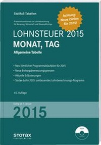 Abbildung von: Tabelle, Lohnsteuer 2015 Monat, Tag - Sonderausgabe Dezember - Stollfuß