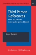 Cover: Third Person References - John Benjamins Publishing Co