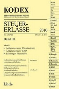 Abbildung von: KODEX Steuer-Erlässe 2010, Band III - Linde