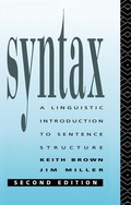 Cover: Syntax - Routledge