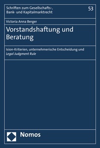 Abbildung von: Vorstandshaftung und Beratung - Nomos
