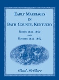 Cover: Early Marriages in Bath County, Kentucky - Heritage Books