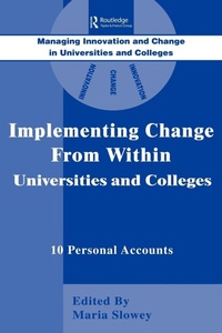Enlarge image Cover: Implementing Change from Within in Universities and Colleges - Routledge Falmer