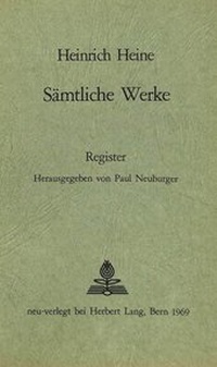 Abbildung von: Heinrich Heines sämtliche Werke- Registerband - Peter Lang Verlag
