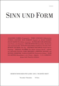 Enlarge image Cover: Sinn und Form 6/2015 - SINN und FORM