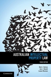 Abbildung von: Australian Intellectual Property Law - Cambridge University Press