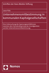 Abbildung von: Unternehmensmitbestimmung in kommunalen Kapitalgesellschaften - Nomos