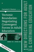 Cover: Tectonic Boundaries: Negotiating Convergent Forces in Adult Education - Jossey-Bass