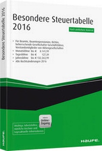 Abbildung von: Besondere Steuertabelle 2016 - Haufe-Lexware
