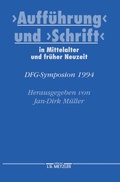 Cover: "Auff&uuml;hrung" und "Schrift" in Mittelalter und fr&uuml;her Neuzeit - J.B. Metzler