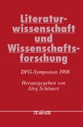 Cover: Literaturwissenschaft und Wissenschaftsforschung - J.B. Metzler