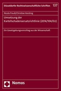 Abbildung von: Umsetzung der Kartellschadensersatzrichtlinie (2014/104/EU) - Nomos