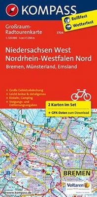 Abbildung von: Niedersachsen West, Nordrhein-Westfalen Nord - KOMPASS-Karten