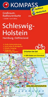 Abbildung von: Schleswig-Holstein, Hamburg, Ostfriesland - KOMPASS-Karten