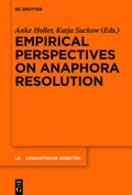 Cover: Empirical Perspectives on Anaphora Resolution - De Gruyter Mouton