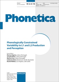 Enlarge image Cover: Phonologically Constrained Variability in L1 and L2 Production and Perception - S. Karger