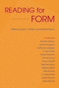 Cover: Reading for Form - University of Washington Press