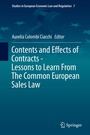 Cover: Contents and Effects of Contracts-Lessons to Learn From The Common European Sales Law - Springer