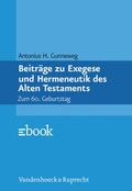 Cover: Beitr&auml;ge zu Exegese und Hermeneutik des Alten Testaments - Vandenhoeck & Ruprecht