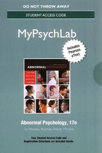 Enlarge image Cover: NEW MyLab Psychology with Pearson eText -- Standalone Access Card -- for Abnormal Psychology - Pearson