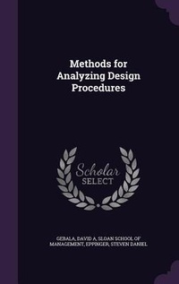 Enlarge image Cover: Methods for Analyzing Design Procedures - Palala Press