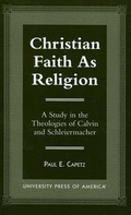 Cover: Christian Faith as Religion - University Press of America