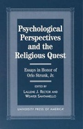 Cover: Psychological Perspectives and the Religious Quest - University Press of America