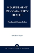 Cover: Measurement of Community Health - University Press of America