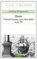 Cover: Dictees a Friedrich Waismann Et Pour Moritz Schlick - Librarie Philosophique J. Vrin