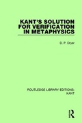 Cover: Kant's Solution for Verification in Metaphysics - Routledge