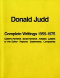Cover: Donald Judd: Complete Writings 1959-1975 - Distributed Art Publishers
