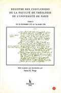 Cover: Registre Des Conclusions de la Faculte de Theologie de l'Universite de Paris (26 Novembre 1533-1er Mars 1550) - Klincksieck
