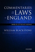 Cover: The Oxford Edition of Blackstone's: Commentaries on the Laws of England - Oxford University Press
