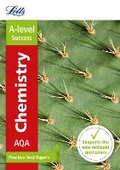 Cover: AQA A-level Chemistry Practice Test Papers - Letts Educational